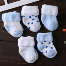 Load image into Gallery viewer, 5 Pair/lot new cotton thick baby toddler socks autumn and winter warm baby foot sock
