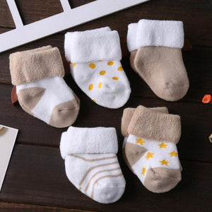 5 Pair/lot new cotton thick baby toddler socks autumn and winter warm baby foot sock