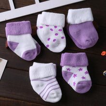 Load image into Gallery viewer, 5 Pair/lot new cotton thick baby toddler socks autumn and winter warm baby foot sock
