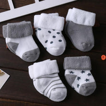 Load image into Gallery viewer, 5 Pair/lot new cotton thick baby toddler socks autumn and winter warm baby foot sock
